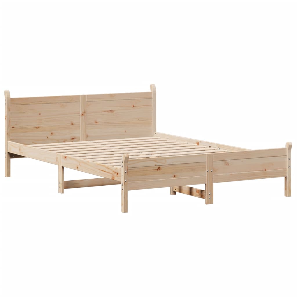 sengeramme uden madras 160x200 cm massivt fyrretræ
