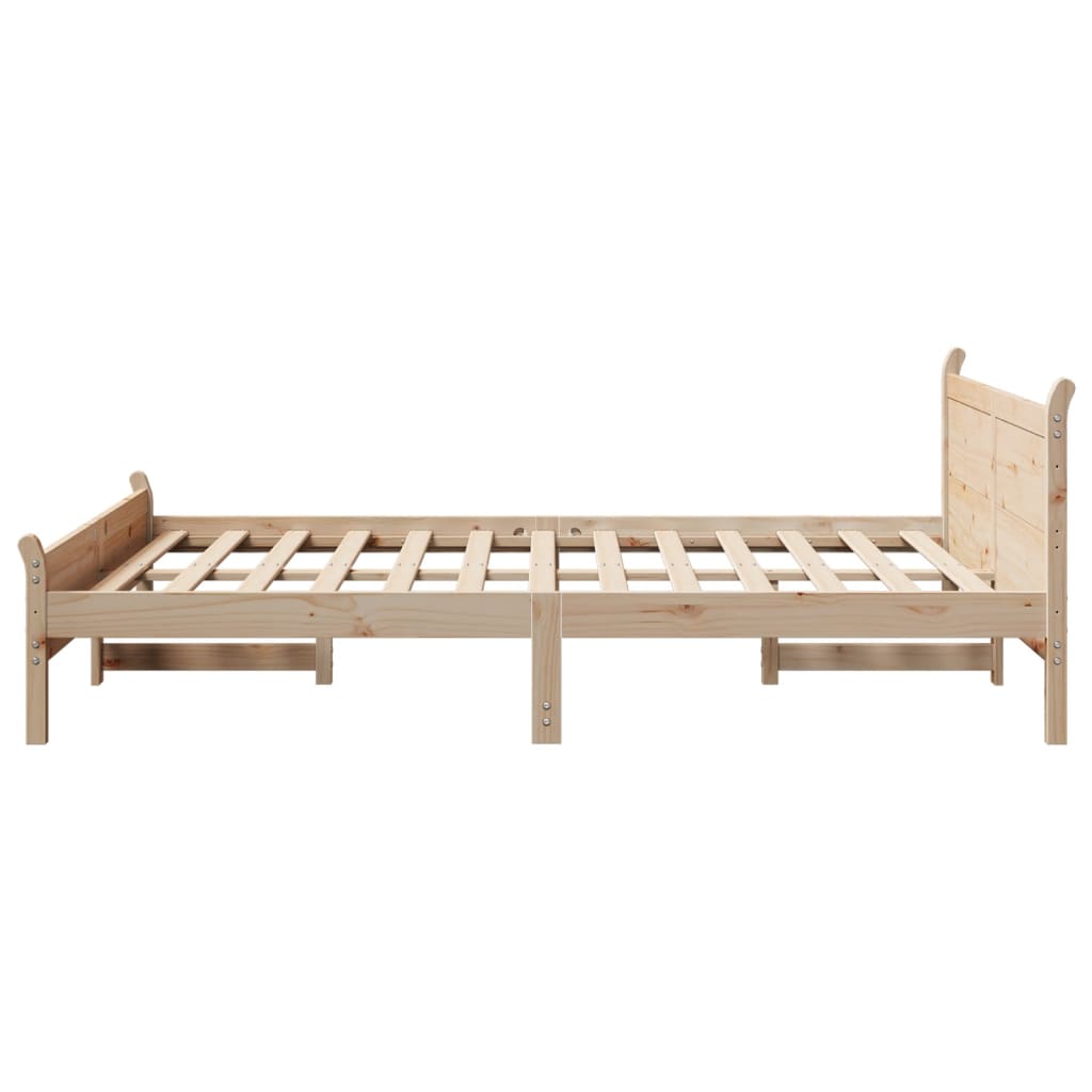 sengeramme uden madras 150x200 cm massivt fyrretræ