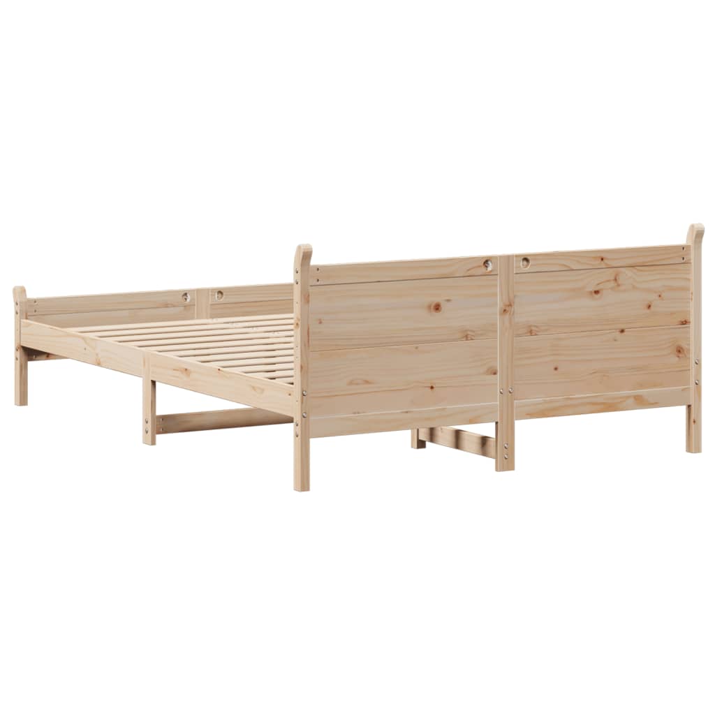sengeramme uden madras 150x200 cm massivt fyrretræ