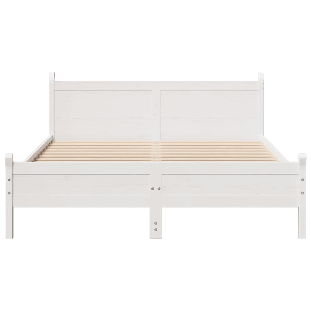 sengeramme uden madras 120x200 cm massivt fyrretræ hvid