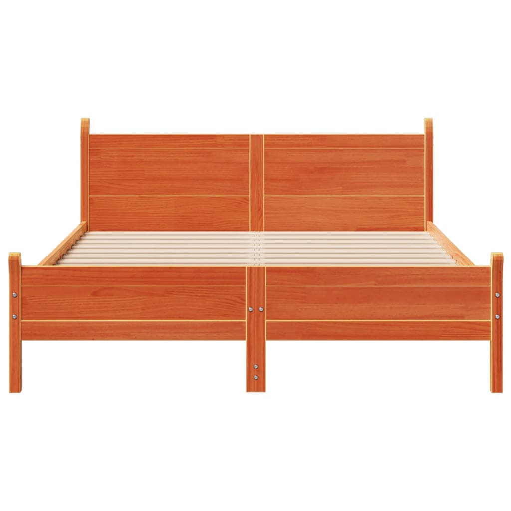 sengeramme uden madras 120x200 cm massivt fyrretræ gyldenbrun