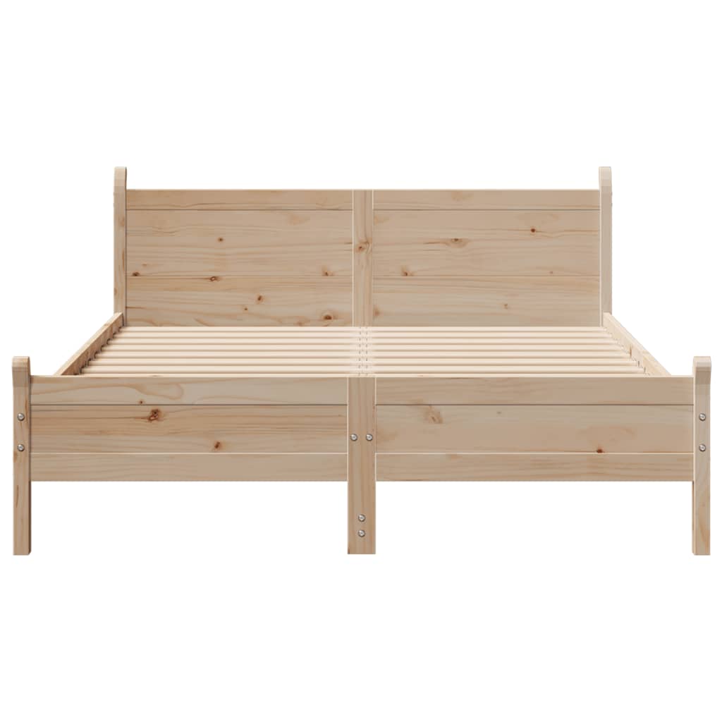 sengeramme uden madras 140x190 cm massivt fyrretræ