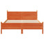 sengeramme uden madras 135x190 cm massivt fyrretræ brun