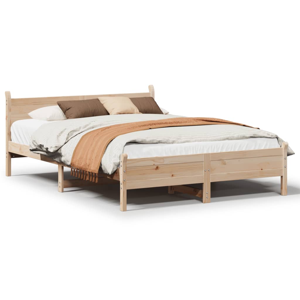 sengeramme uden madras 120x190 cm massivt fyrretræ