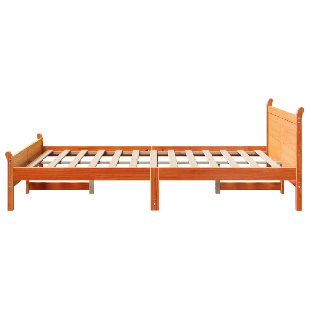 sengeramme uden madras 120x190 cm massivt fyrretræ gyldenbrun