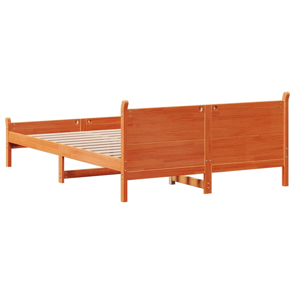 sengeramme uden madras 120x190 cm massivt fyrretræ gyldenbrun