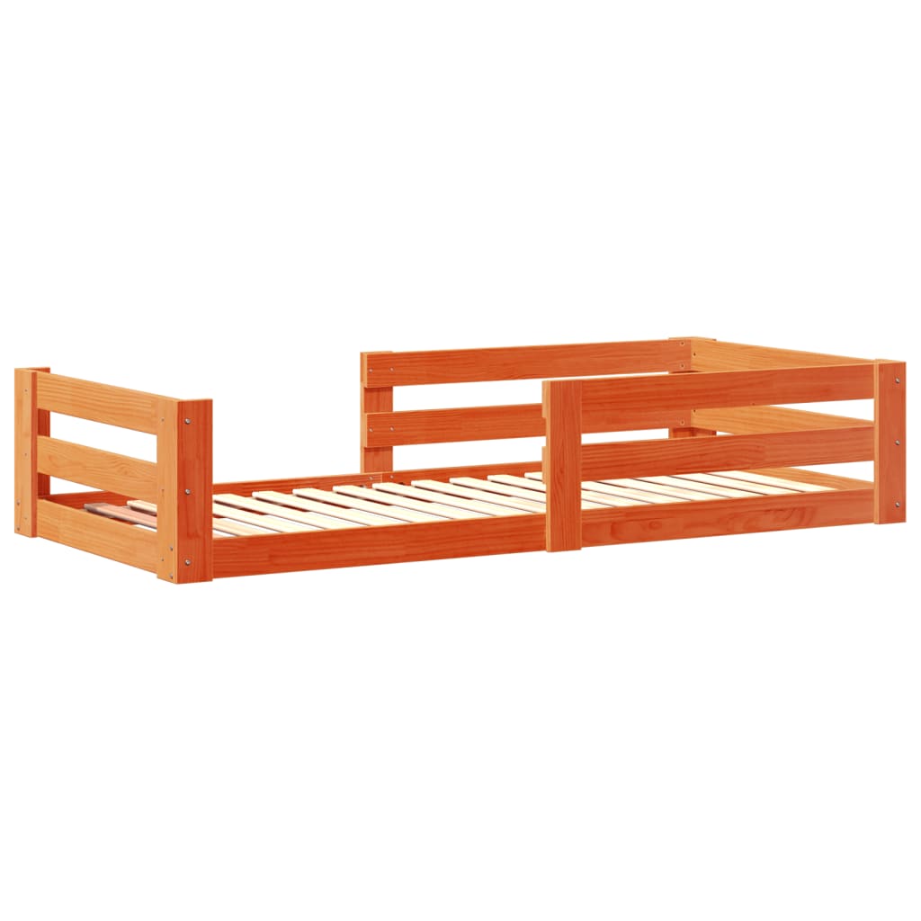 sengeramme uden madras 100x200 cm massivt fyrretræ gyldenbrun