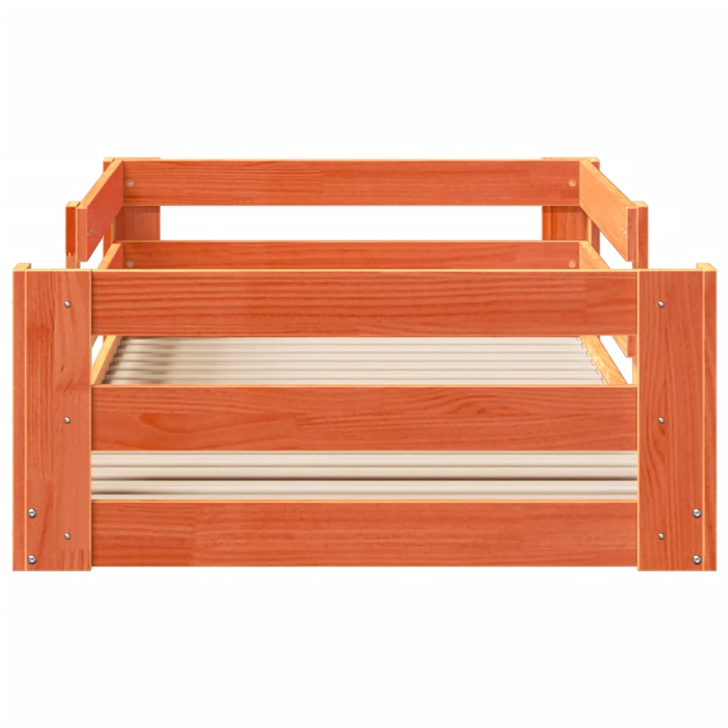 sengeramme uden madras 100x200 cm massivt fyrretræ gyldenbrun