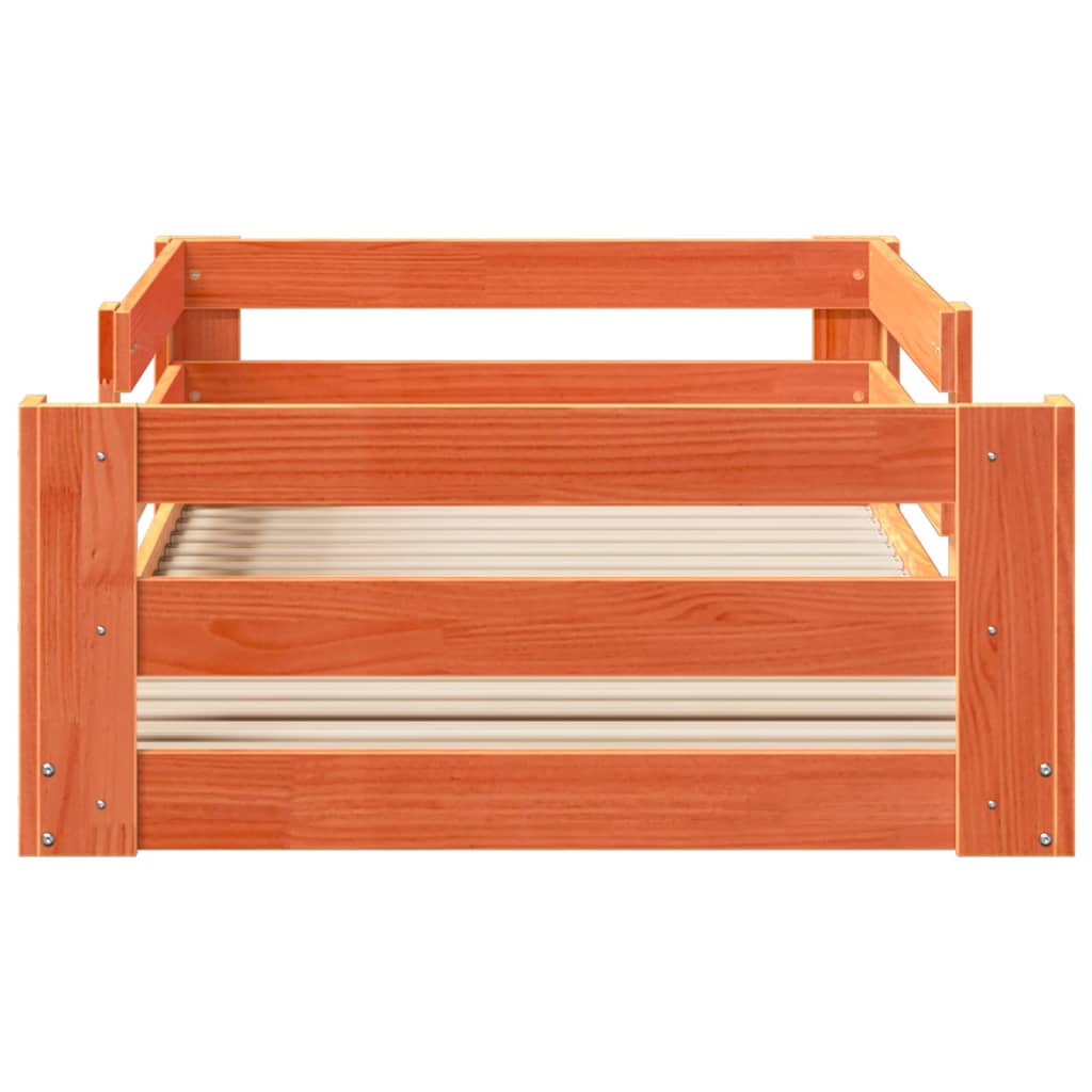 sengeramme uden madras 75x190 cm massivt fyrretræ gyldenbrun