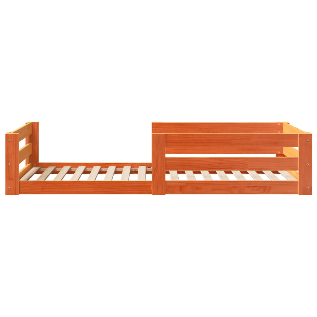 sengeramme uden madras 75x190 cm massivt fyrretræ gyldenbrun