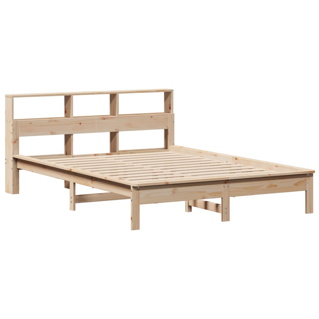 seng med reol uden madras 120x190 cm massivt fyrretræ