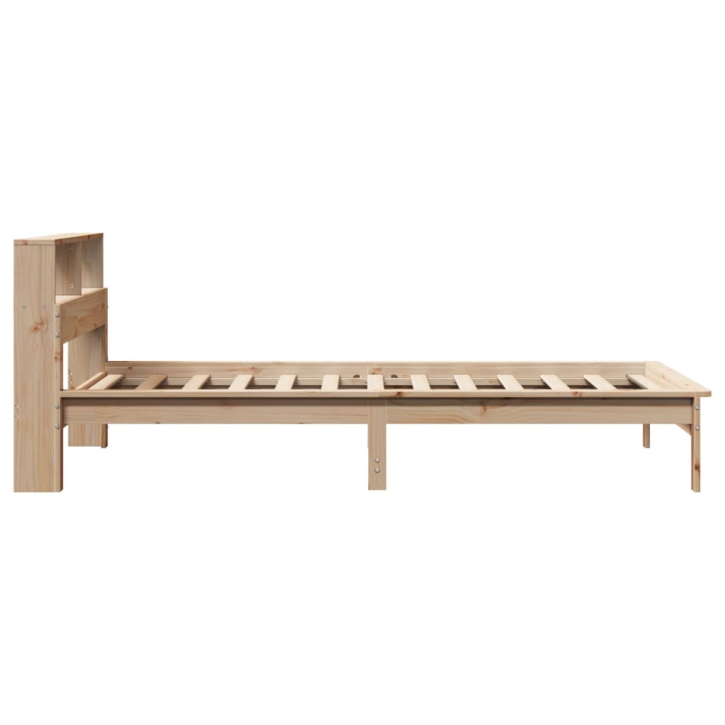 seng med reol uden madras 75x190 cm massivt fyrretræ