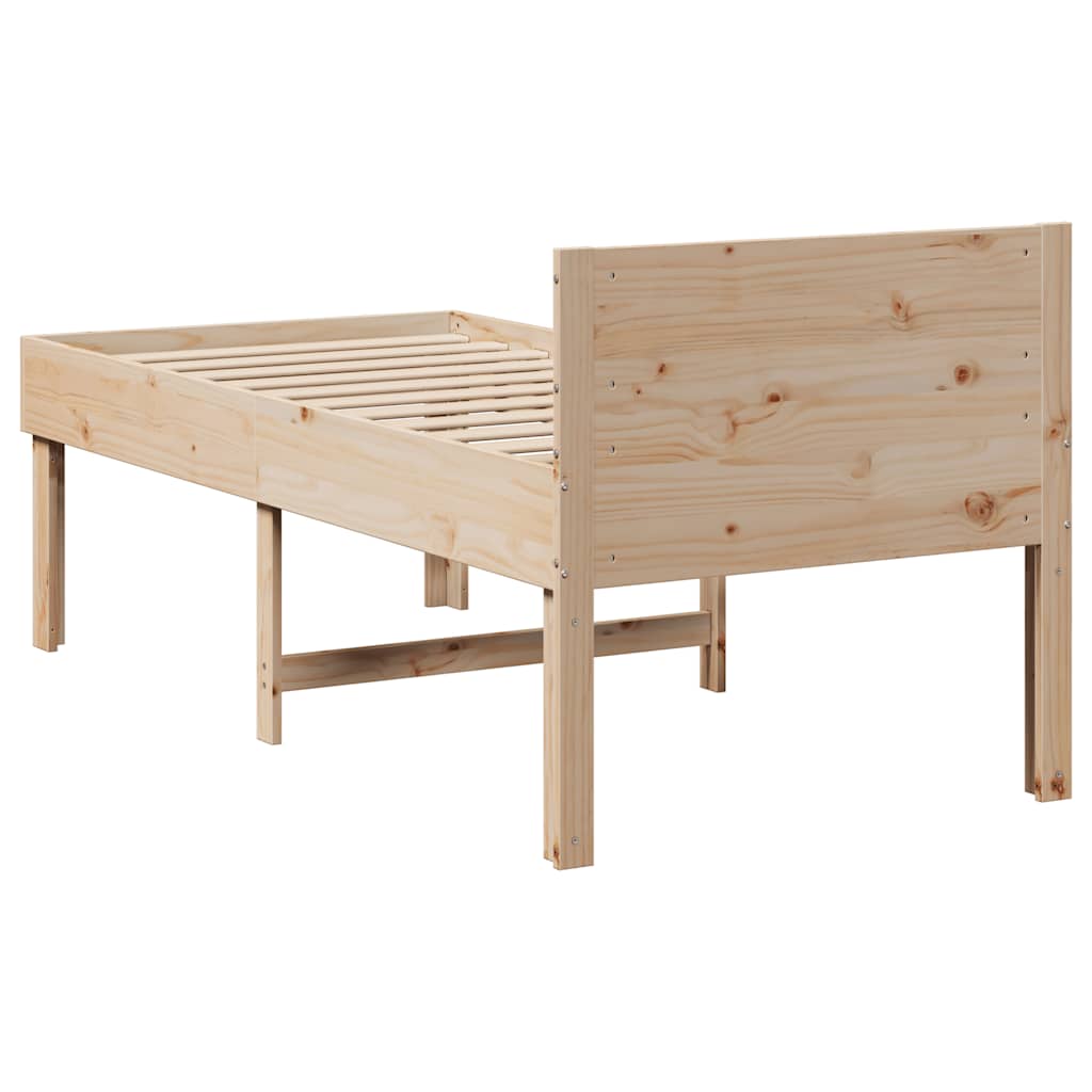 sengeramme uden madras 75x190 cm massivt fyrretræ