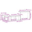 sengebord med skrivebord 232x122x75 cm massivt træ fyrretræ