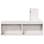 sengebord med skrivebord hvid 232x122x75 cm massivt træ fyrretræ