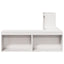 sengebord med skrivebord 222x107x75 cm massivt fyrretræ hvid