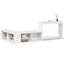 sengebord med skrivebord 232x112x75 cm massivt fyrretræ hvid