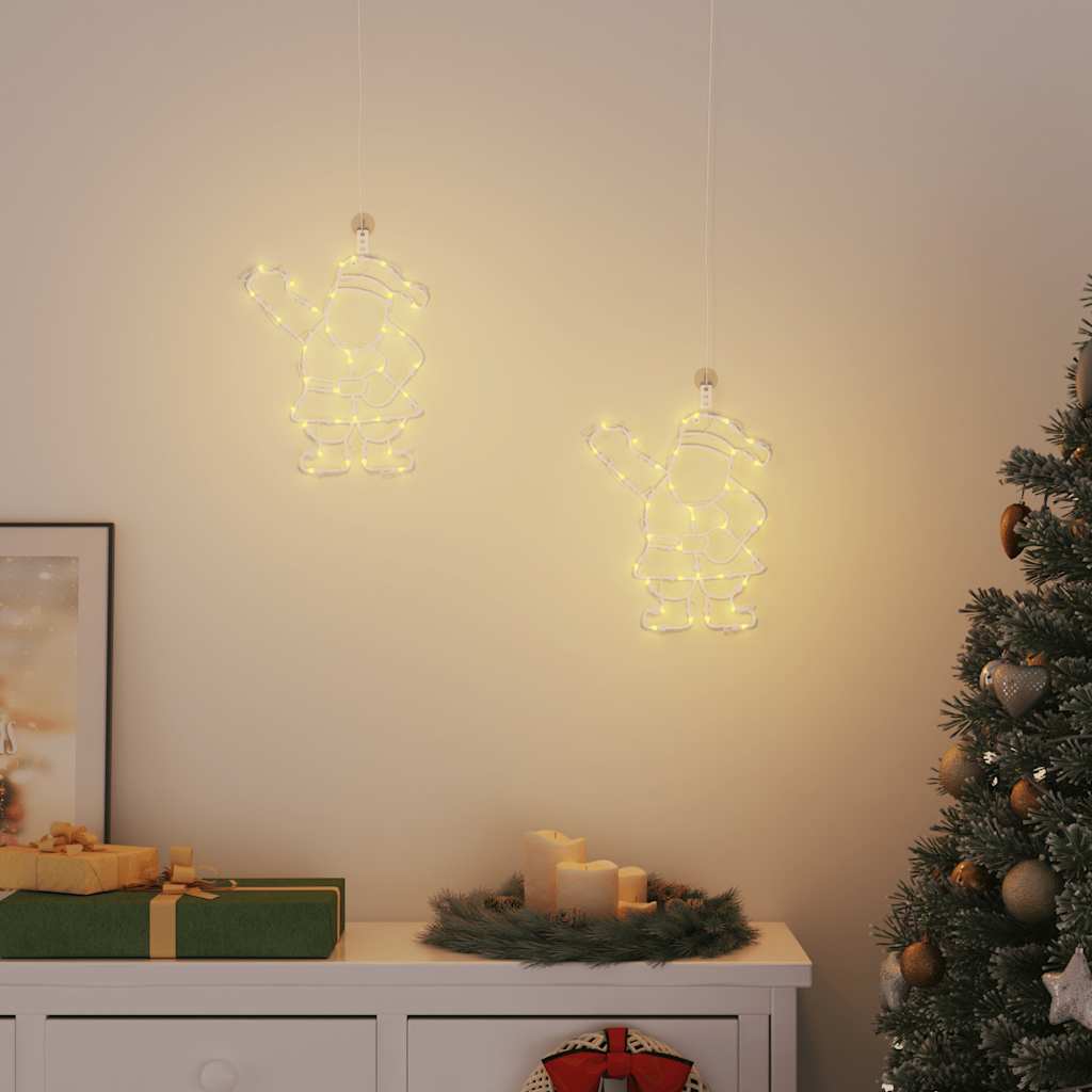 Julelys julemandens silhuet 2 stk 35 LED'er varm hvid