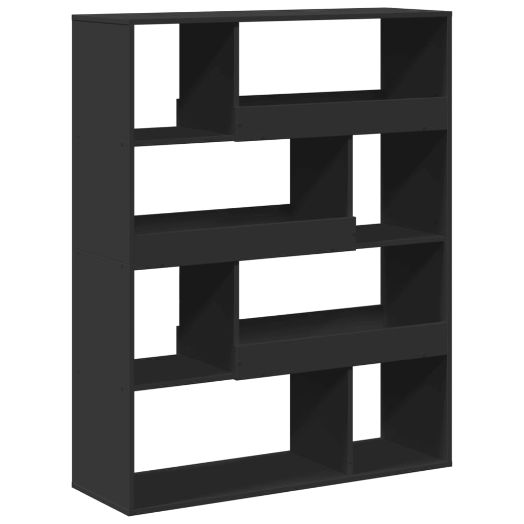 bogreol 100x33x125,5 cm konstrueret træ sort