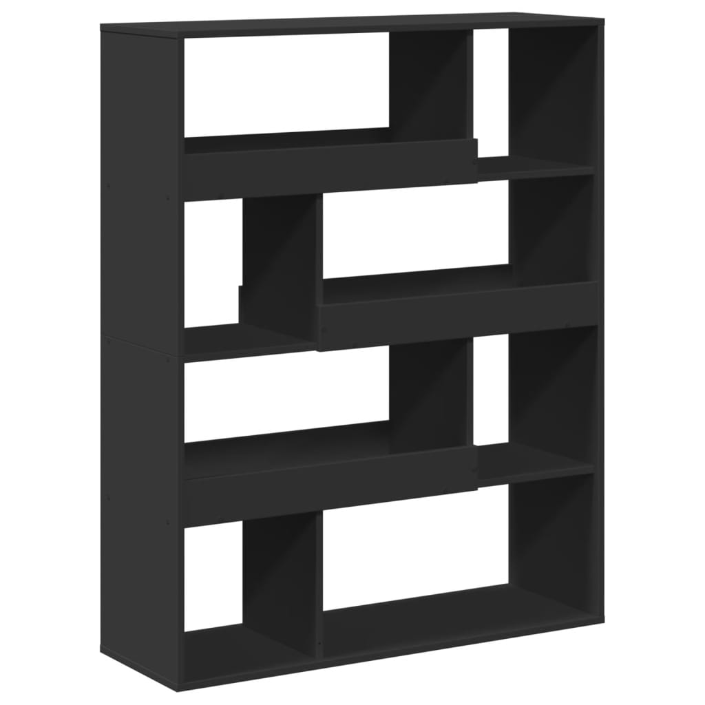 bogreol 100x33x125,5 cm konstrueret træ sort
