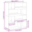 bogreol 100x33x125,5 cm konstrueret træ betongrå