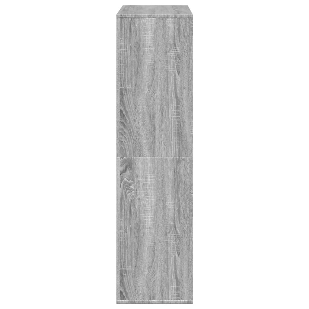 bogreol 100x33x125,5 cm konstrueret træ grå sonoma-eg