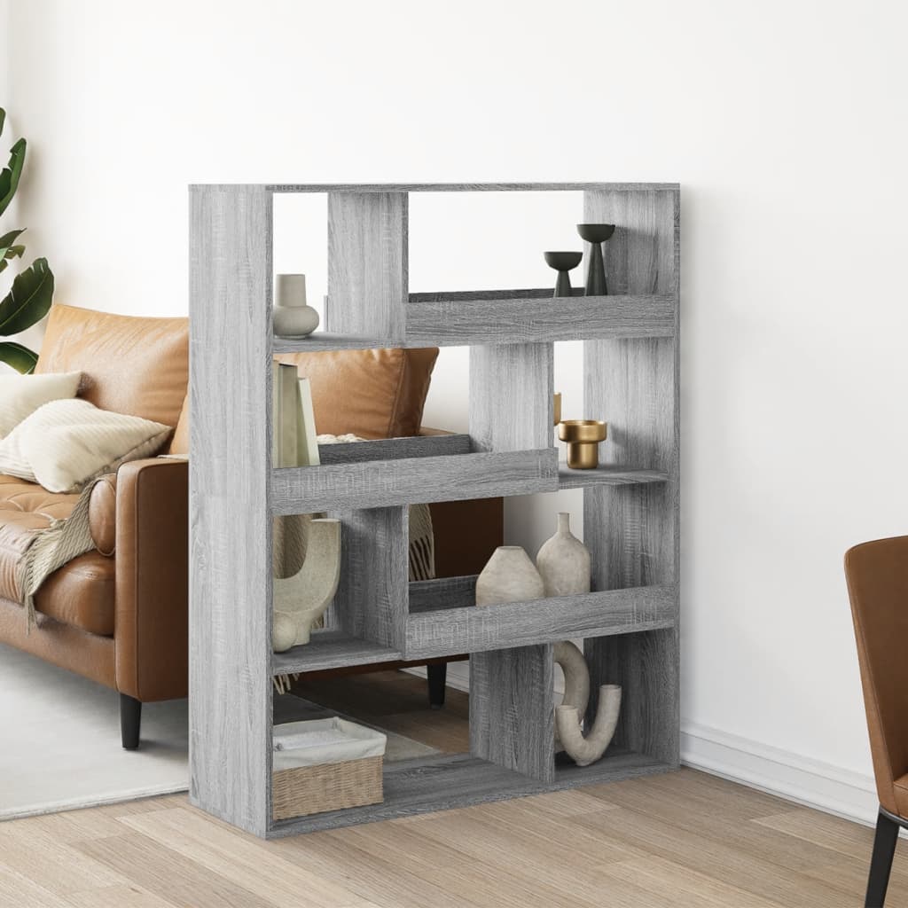 Bogreol 100X33X125,5 Cm Konstrueret Træ - Grå Sonoma-eg / 125.5 cm