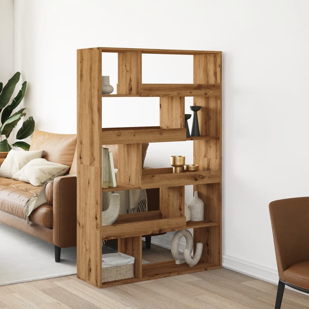 Bogreol/rumdeler 100x33x156,5 cm - konstrueret træ i egetræ