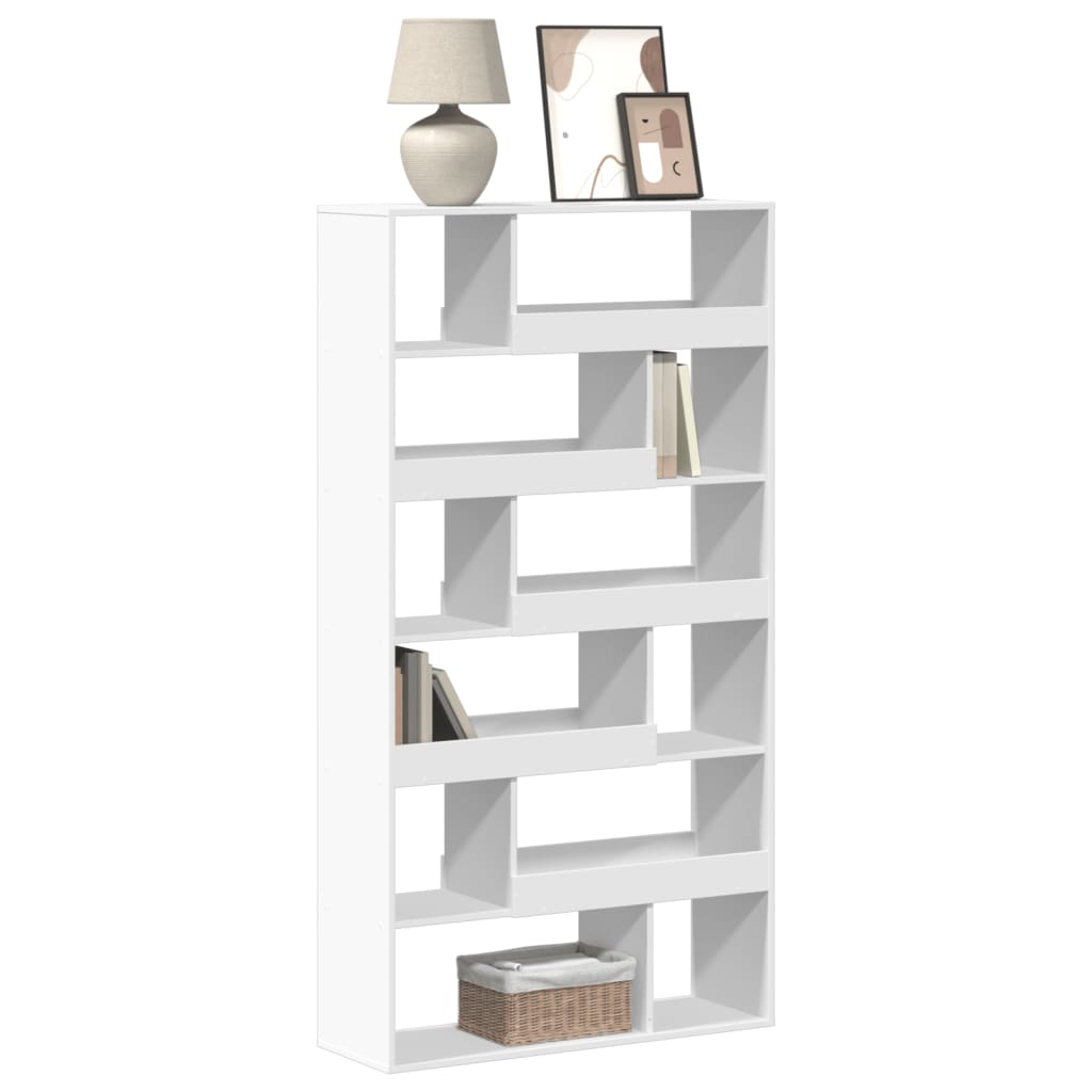 Bogreol/rumdeler i hvid - konstrueret træ, 100×33×187,5 cm