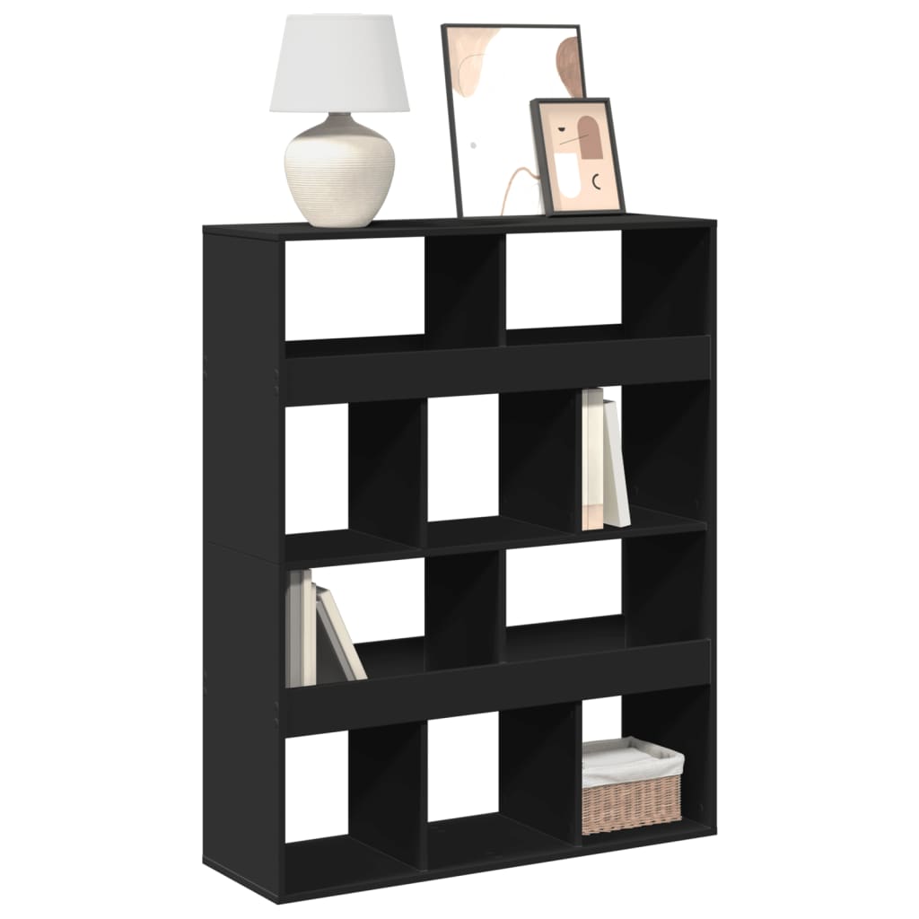 Bogreol 100 × 33 × 125,5 cm i konstrueret træ - sort