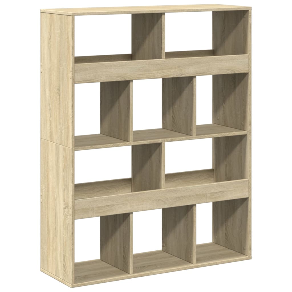 bogreol 100x33x125,5 cm konstrueret træ sonoma-eg