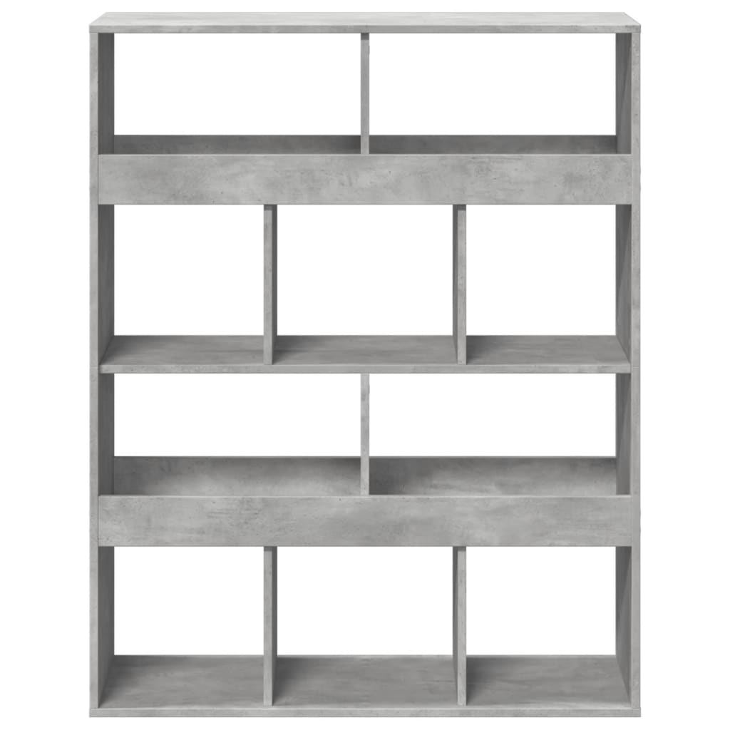 bogreol 100x33x125,5 cm konstrueret træ betongrå