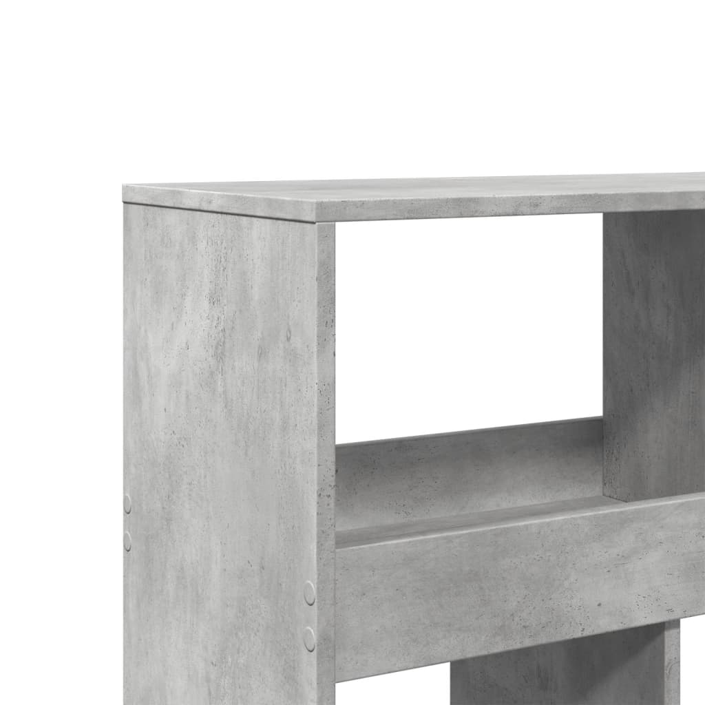 bogreol 100x33x125,5 cm konstrueret træ betongrå
