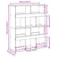 bogreol 100x33x125,5 cm konstrueret træ betongrå