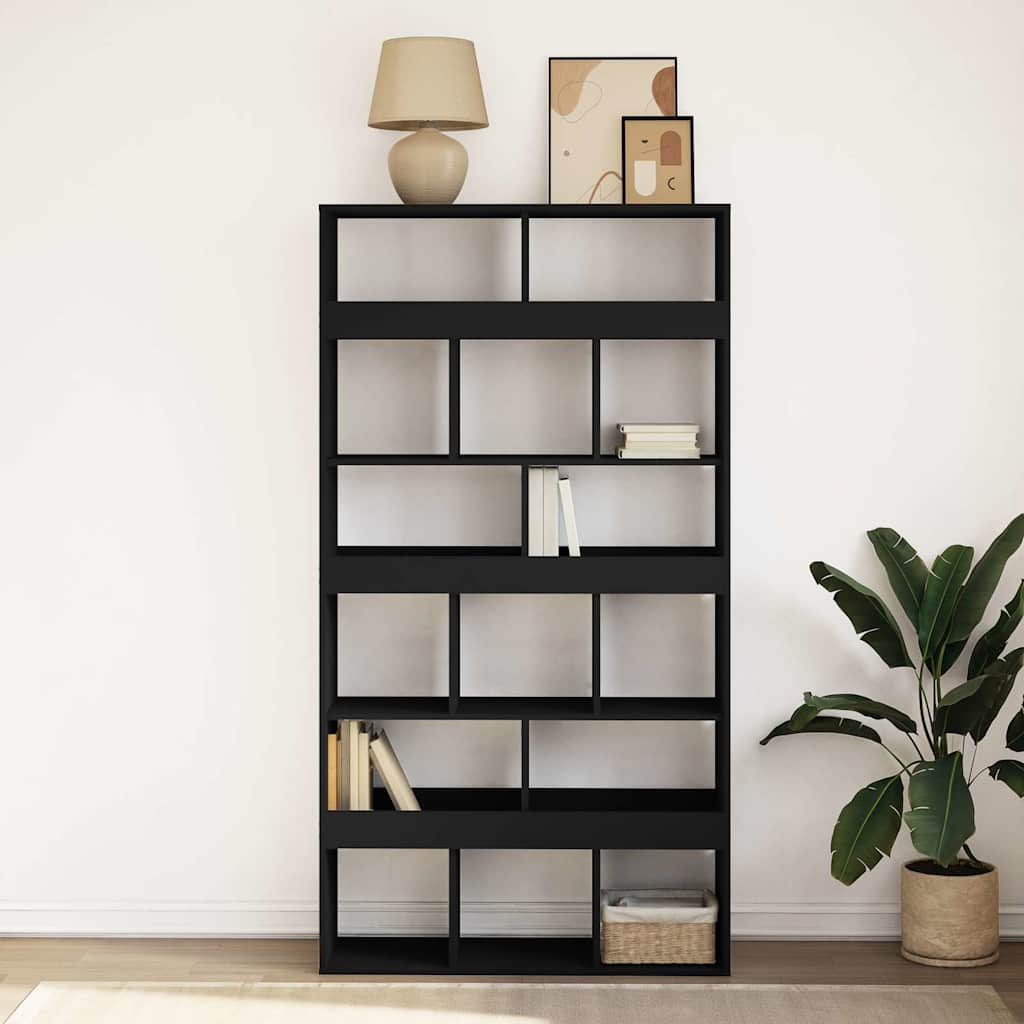 bogreol 100x33x187,5 cm konstrueret træ sort