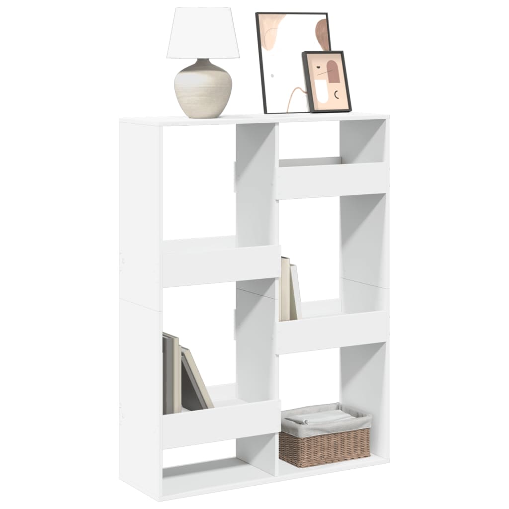 bogreol 100x33x135 cm konstrueret træ hvid