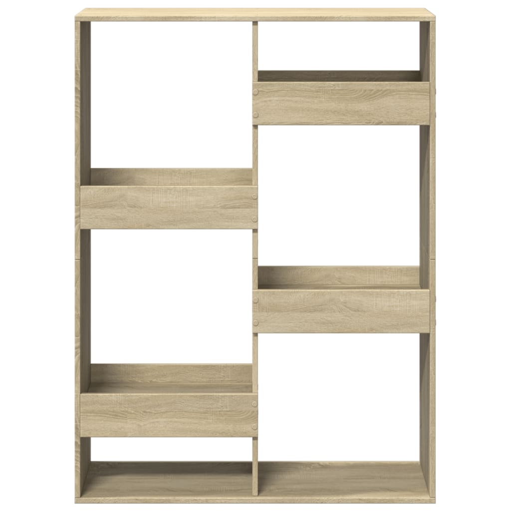 bogreol 100x33x135 cm konstrueret træ sonoma-eg