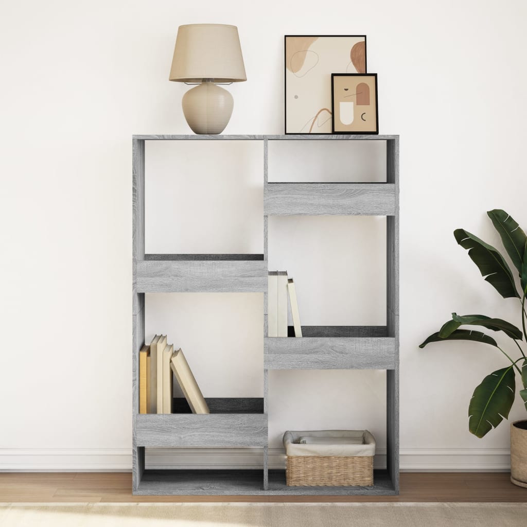 bogreol 100x33x135 cm konstrueret træ grå sonoma-eg