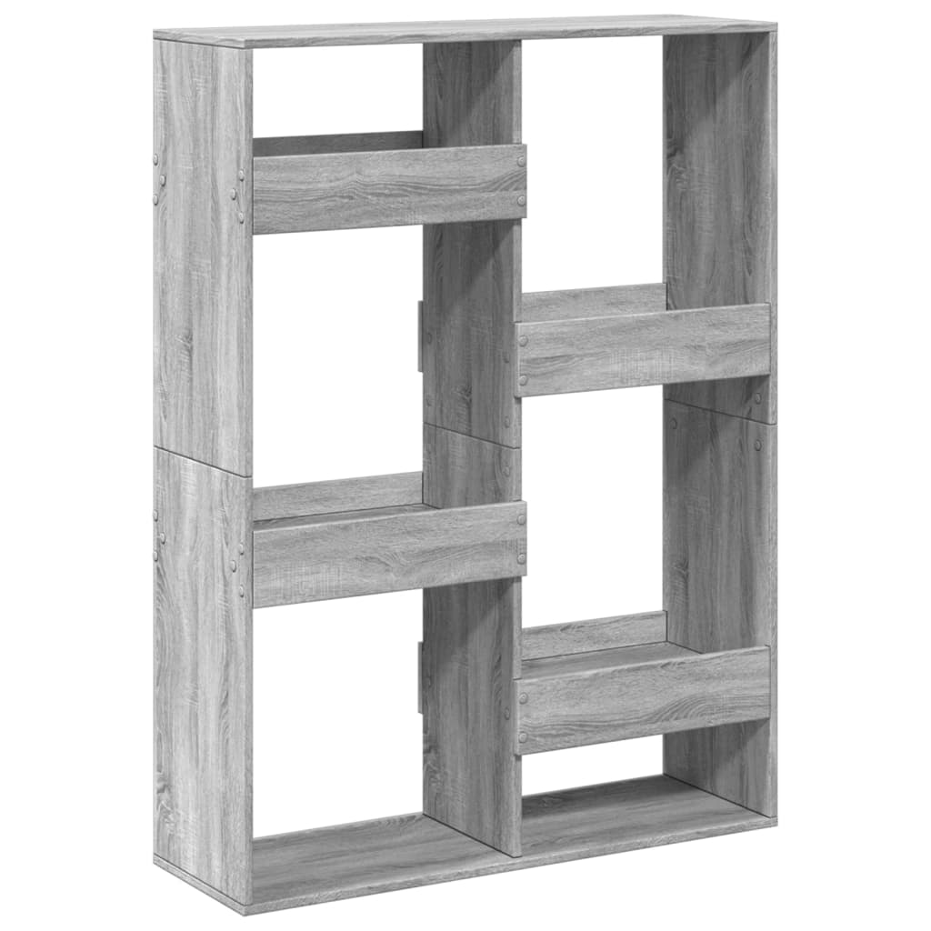 bogreol 100x33x135 cm konstrueret træ grå sonoma-eg