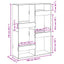 bogreol 100x33x135 cm konstrueret træ antikt træ