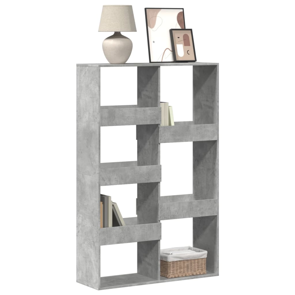 Bogreol/rumdeler i konstrueret træ - 100×33×155,5 cm, betongrå