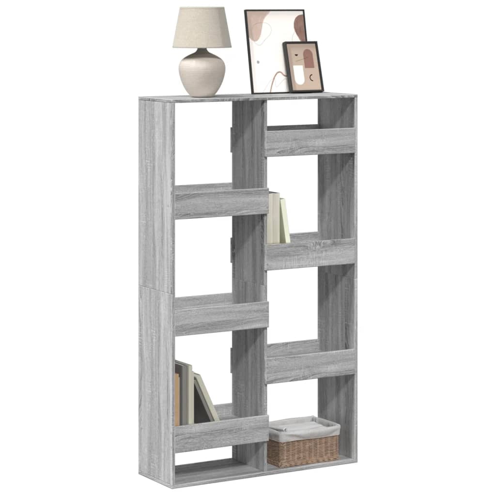 Bogreol/rumdeler 100×33×175 cm i konstrueret træ - grå sonoma-eg