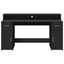 skrivebord med LED-lys 160x55x91 cm konstrueret træ sort