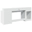 skrivebord med LED-lys 200x155x91 cm konstrueret træ hvid