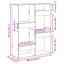 rumdeler 100x33x135 cm konstrueret træ sort