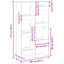 rumdeler 100x33x175 cm konstrueret træ sort