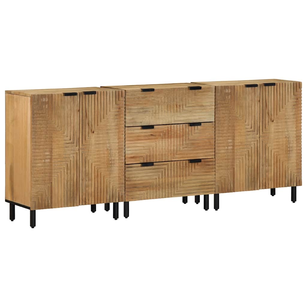 skænke 3 stk. 60x33x75 cm massivt mangotræ brun