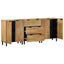 skænke 3 stk. 60x33x75 cm massivt mangotræ brun