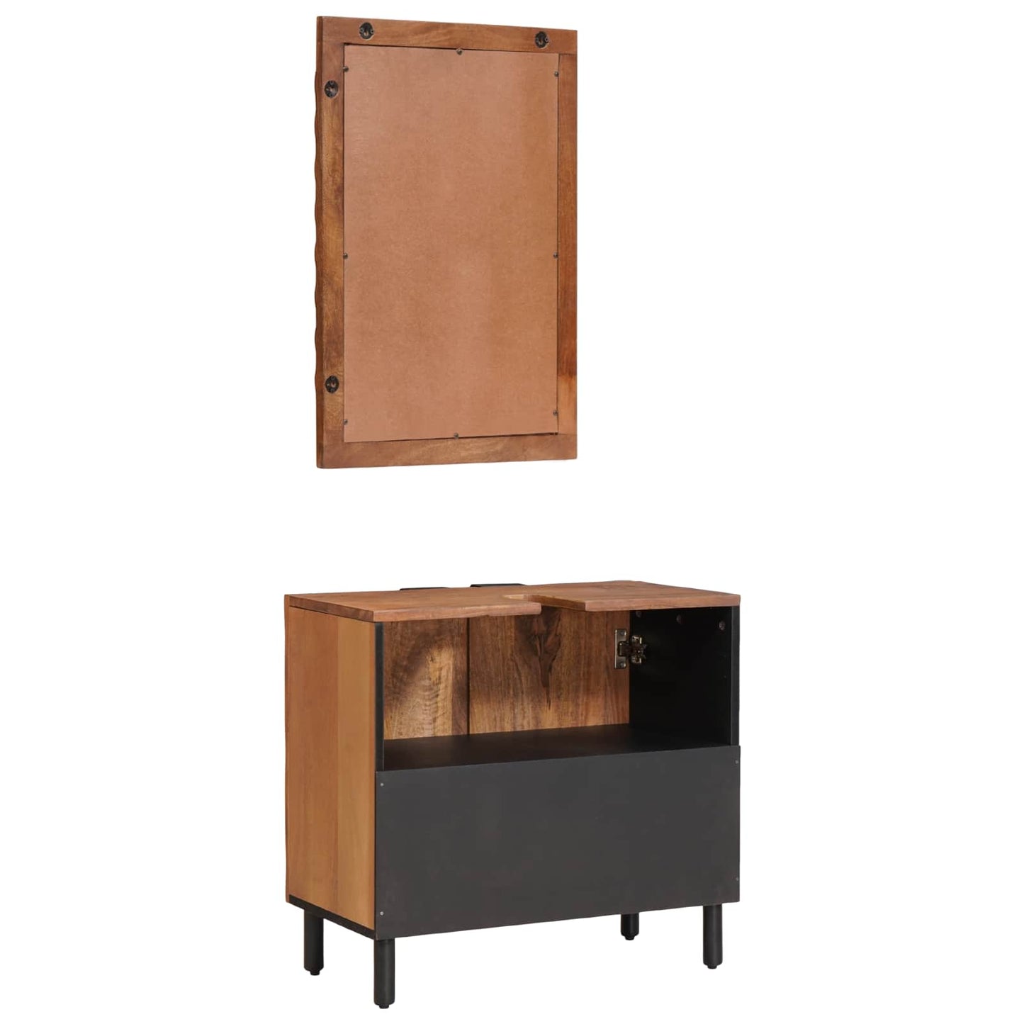 Badeværelsessæt 2 pcs Akaciebrown finish Massivt mangotræ