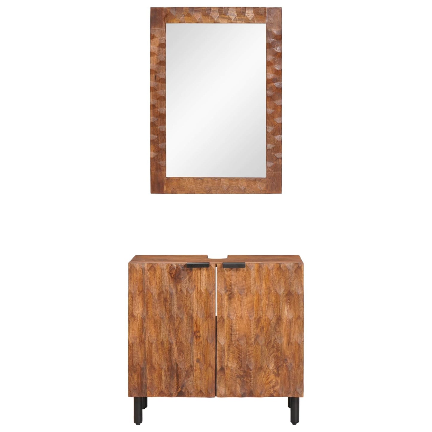Badeværelsessæt 2 pcs Akaciebrown finish Massivt mangotræ